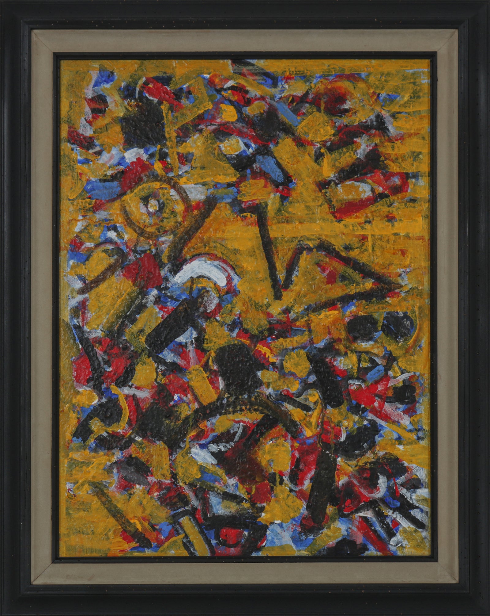 Abstract Expressionist Painting in Primary Colors <br>Early 2000s Acrylic <br><br>#B5680