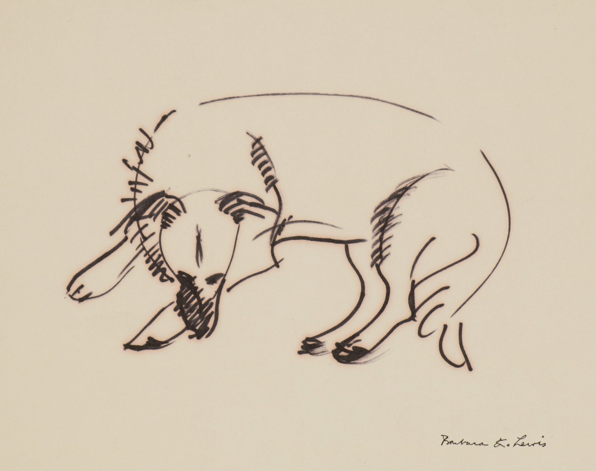 Sleeping Dog <br>1940s Ink <br><br>#B5762