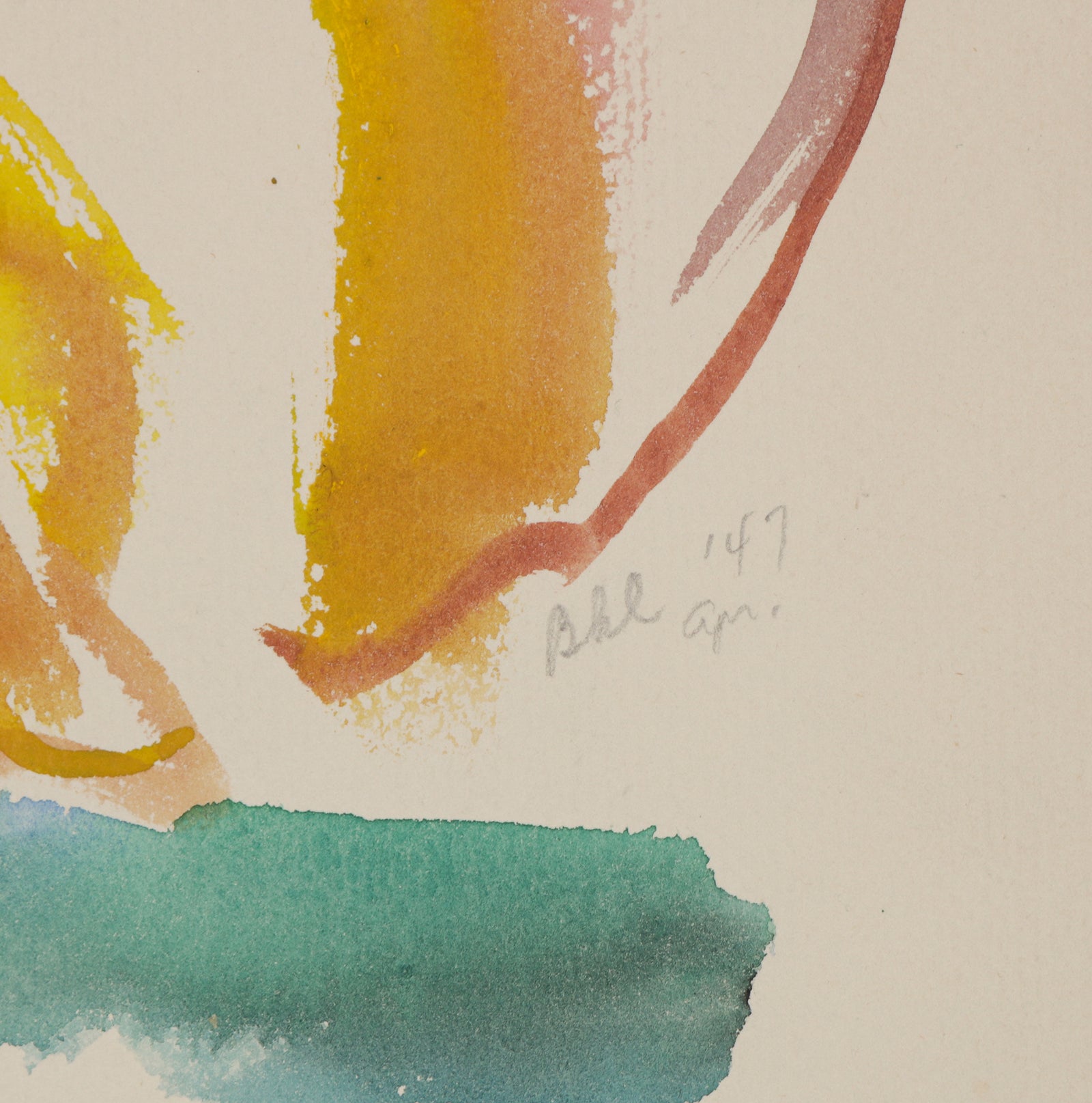 Abstracted Fruit Still Life <br>1947 Watercolor <br><br>#B5764