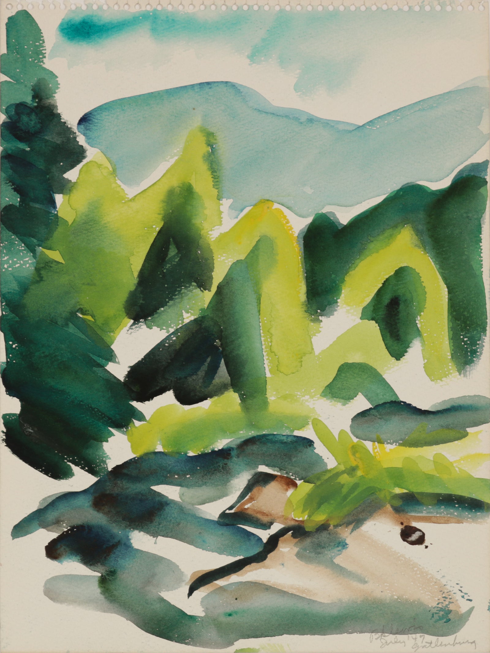 <i>Gatlinburg</i> <br>1940s Watercolor <br><br>#B5772
