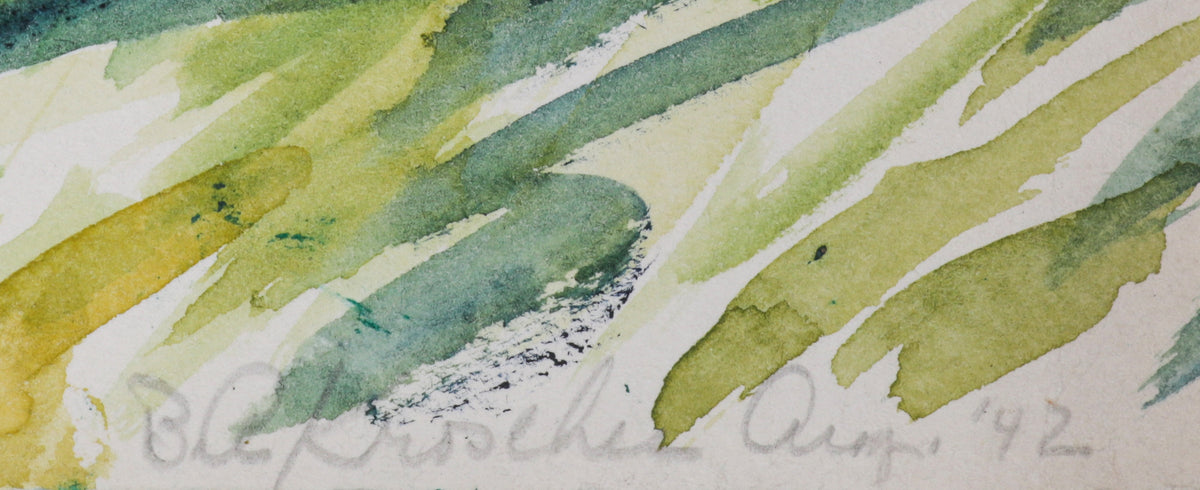 Abstracted Coastal Landscape <br>1942 Watercolor <br><br>#B5795