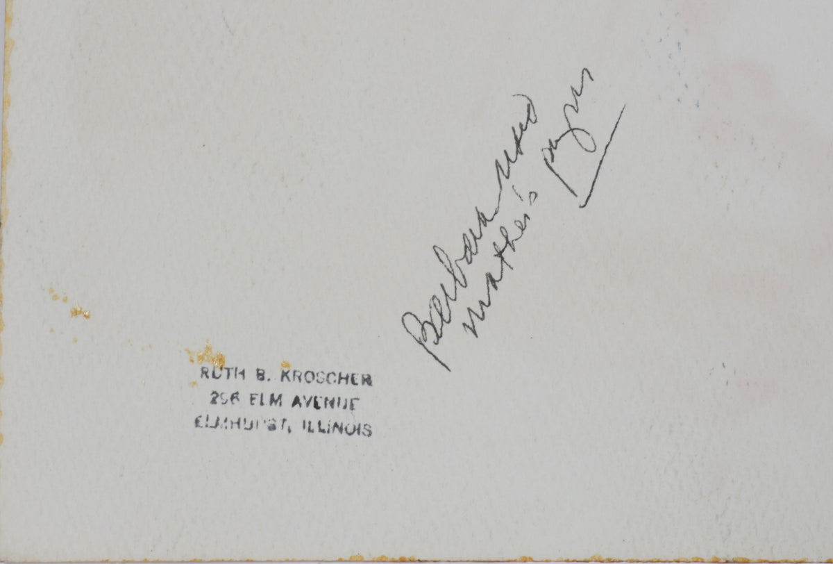 Dreamy Rose Still Life <br>1940-60s Watercolor <br><br>#B5840