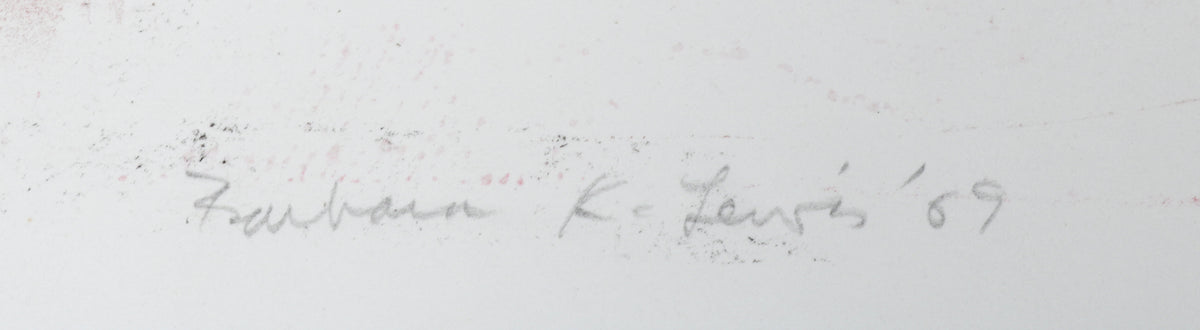 Red & Black Gestural Abstract <br>1969 Stone Lithograph <br><br>#B5857