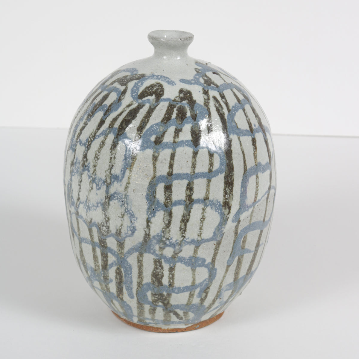 1970s Handmade Ceramic with Linear Swirl Pattern &lt;br&gt;&lt;br&gt;#B5940