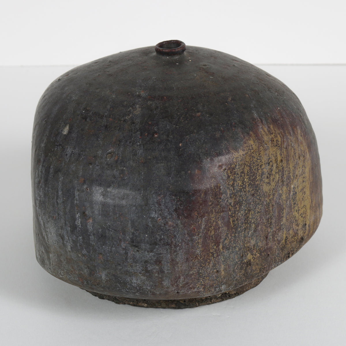 Short Asymmetrical Vessel &lt;br&gt;1970s Handmade Ceramic &lt;br&gt;&lt;br&gt;#B5944