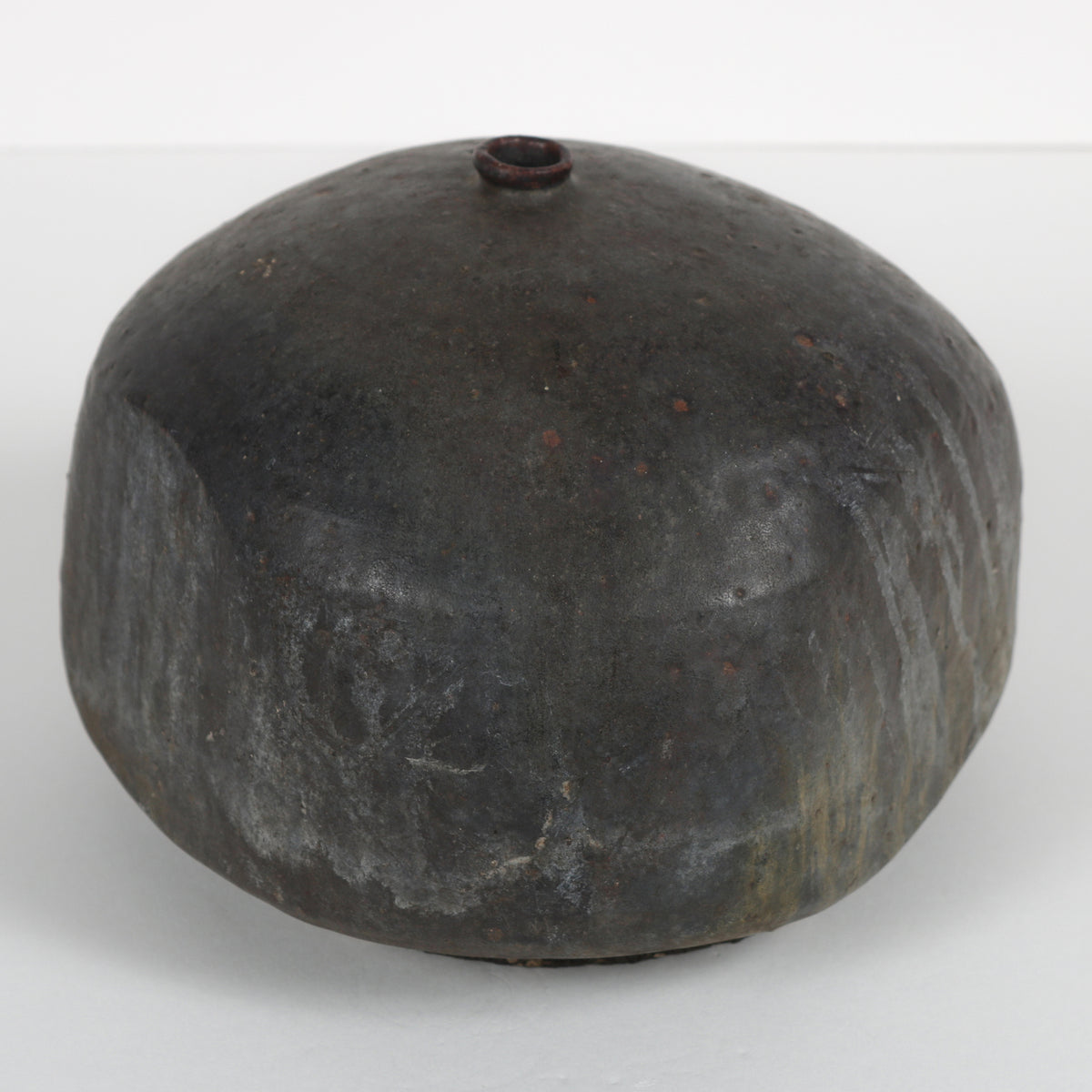 Short Asymmetrical Vessel <br>1970s Handmade Ceramic <br><br>#B5944