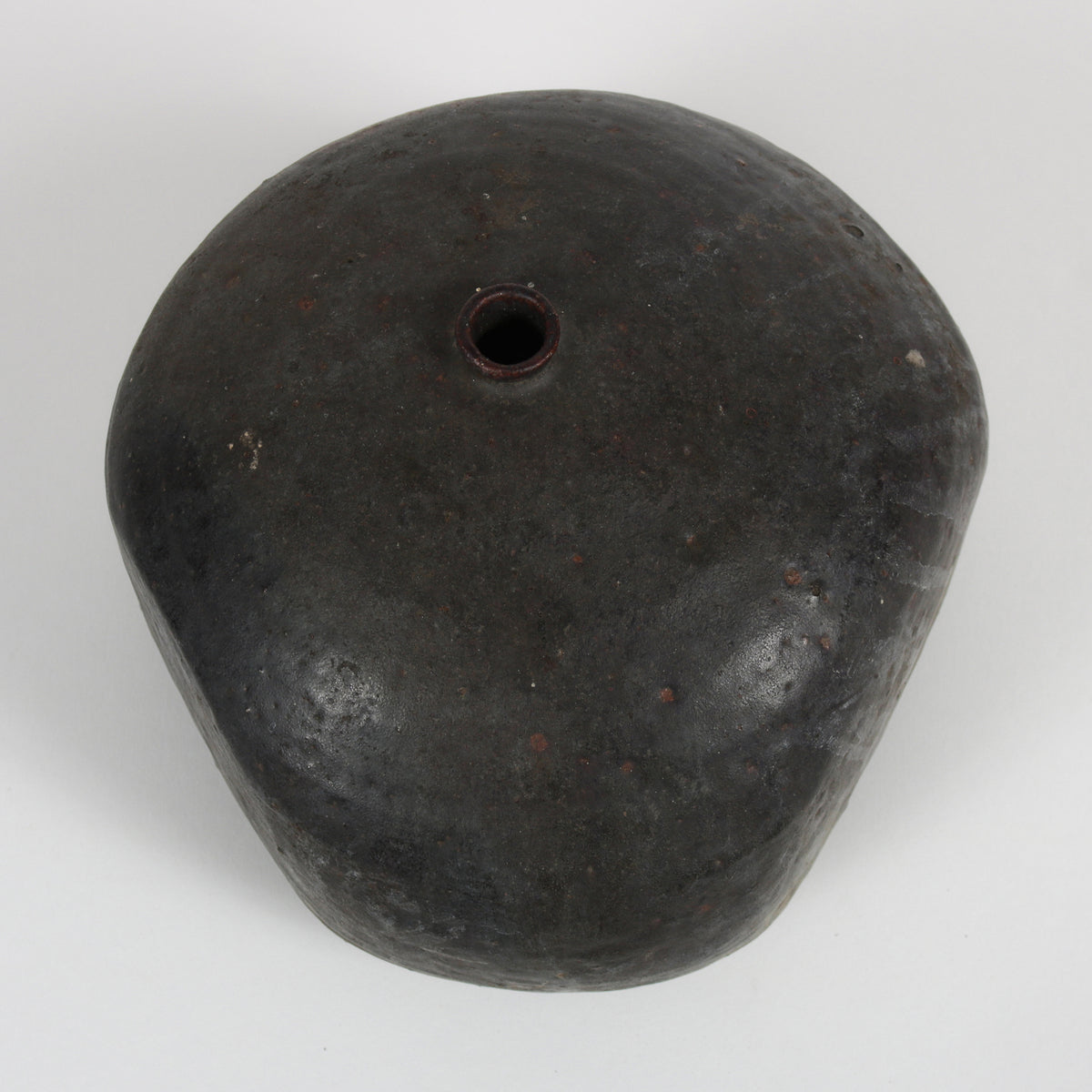 Short Asymmetrical Vessel <br>1970s Handmade Ceramic <br><br>#B5944