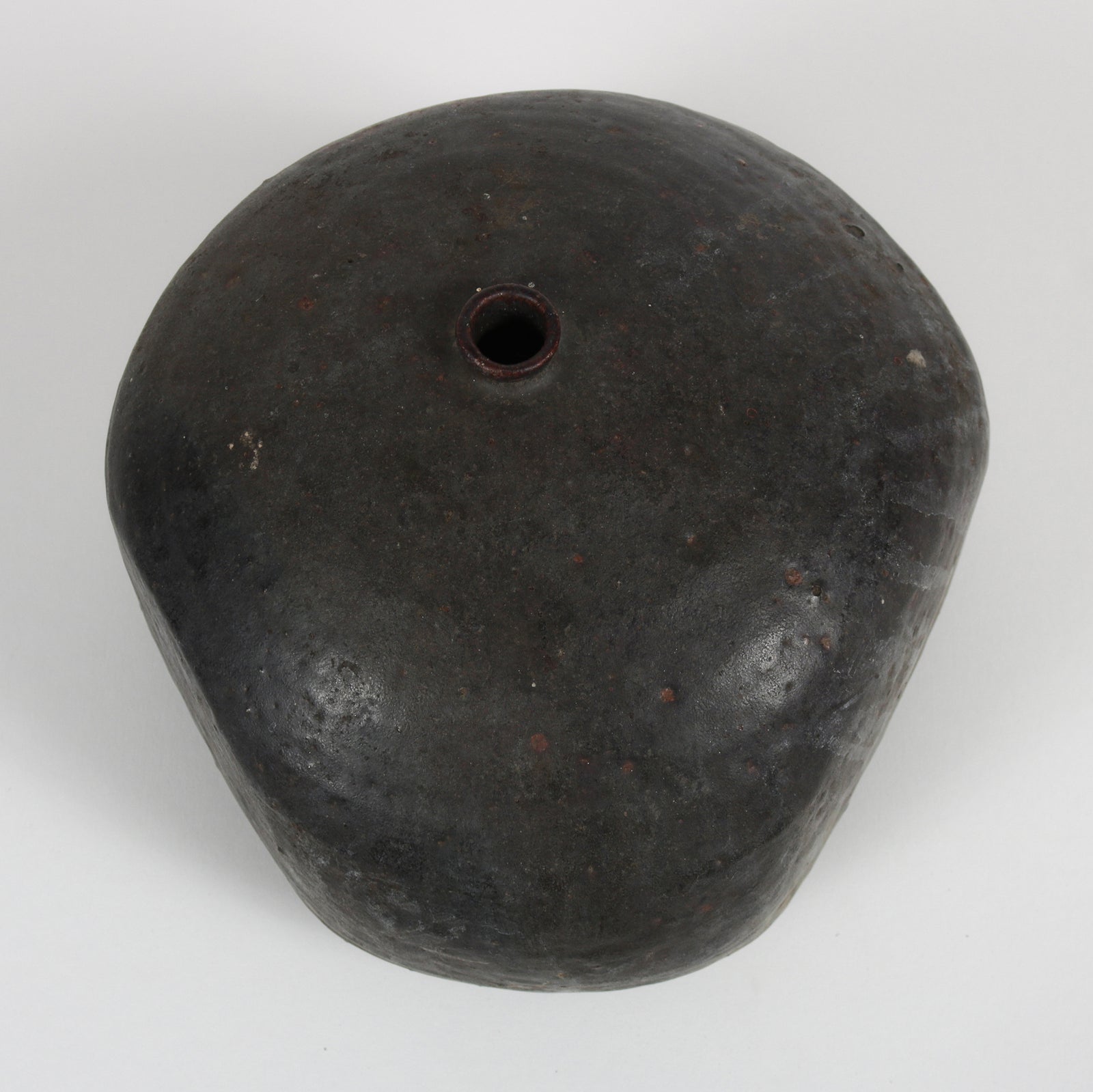 Short Asymmetrical Vessel <br>1970s Handmade Ceramic <br><br>#B5944