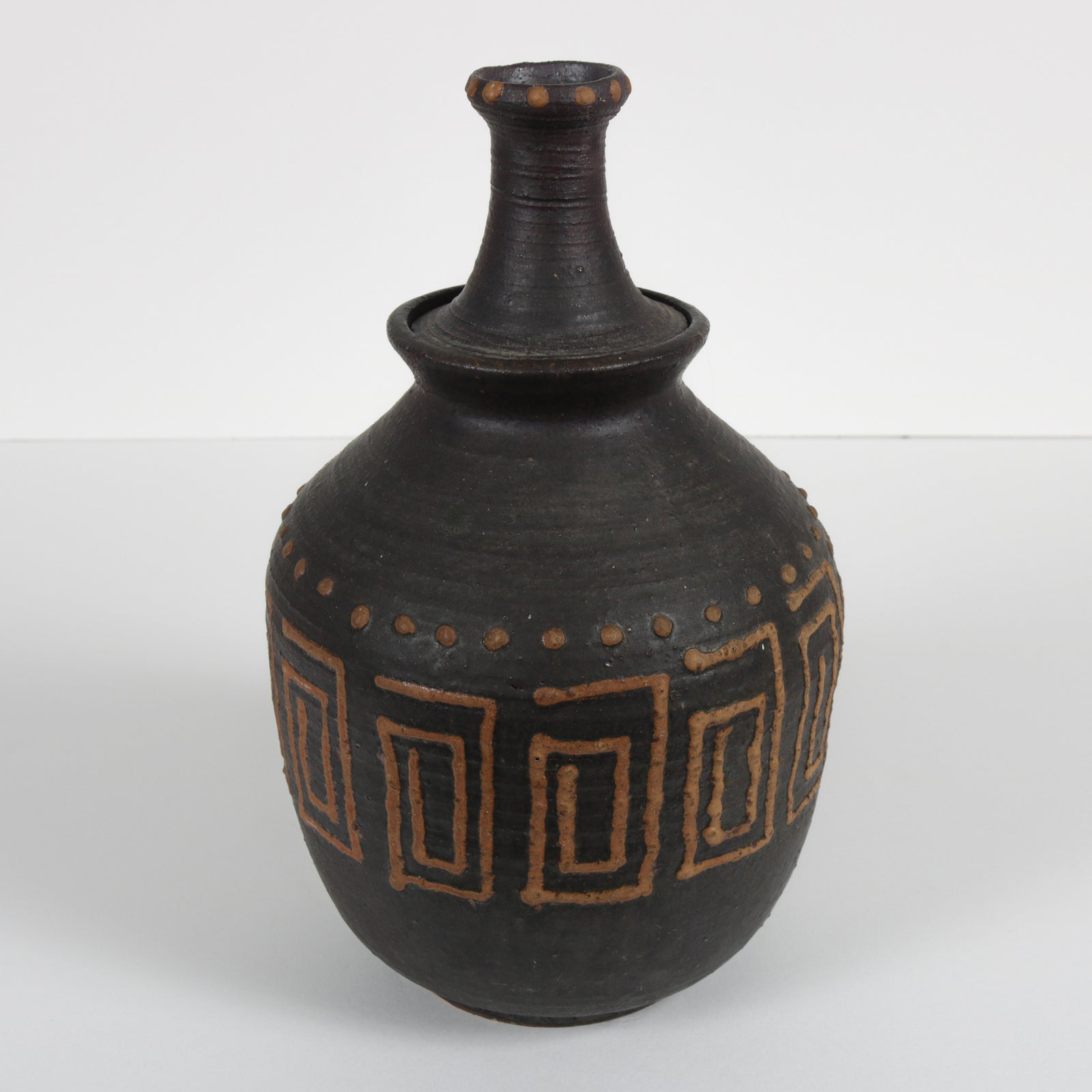 1970s Cermaic Vessel with Geometric Motif <br><br>#B5950