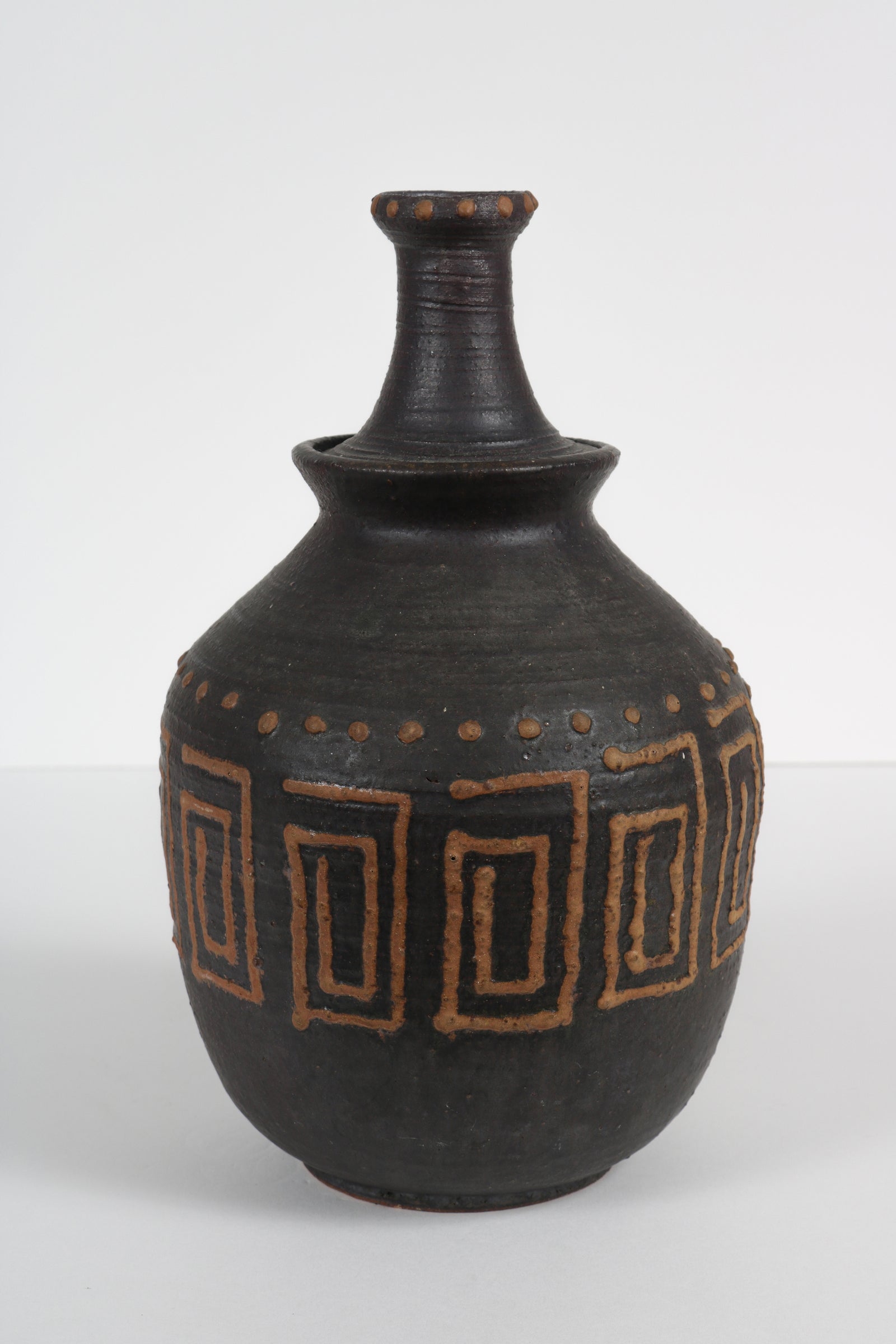 1970s Cermaic Vessel with Geometric Motif <br><br>#B5950