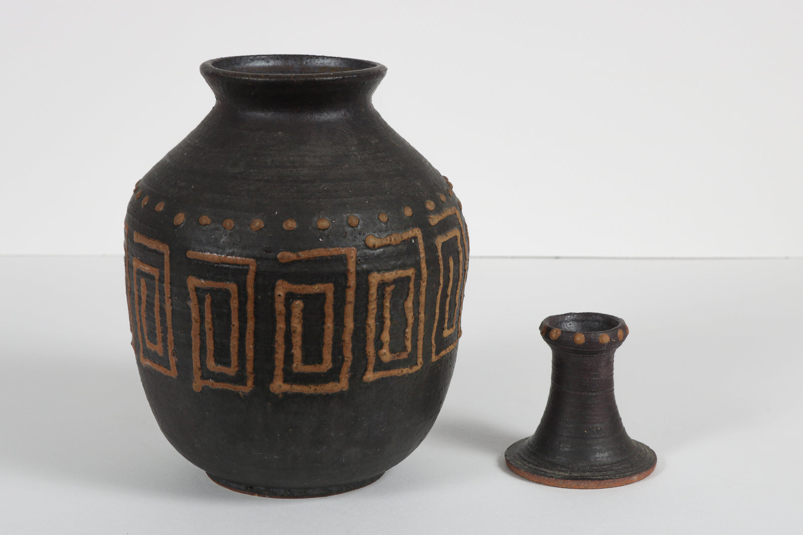 1970s Cermaic Vessel with Geometric Motif <br><br>#B5950