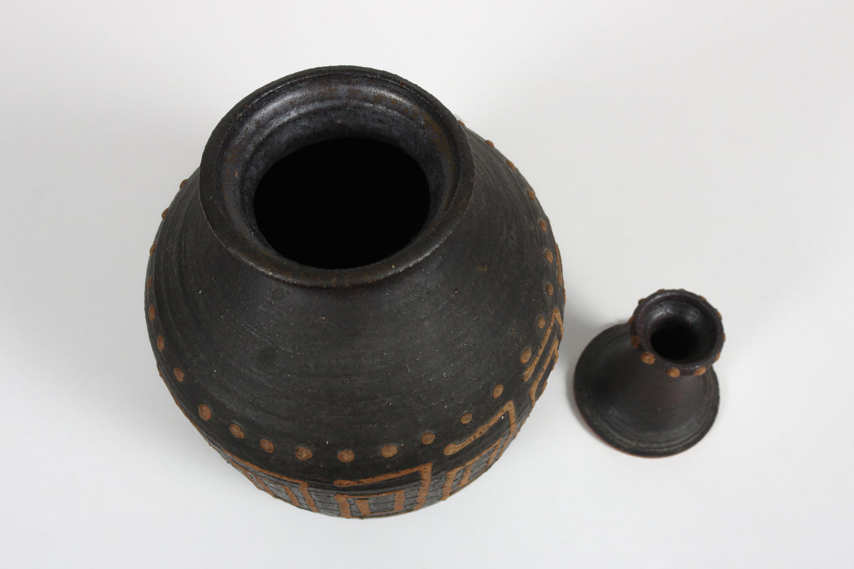 1970s Cermaic Vessel with Geometric Motif <br><br>#B5950