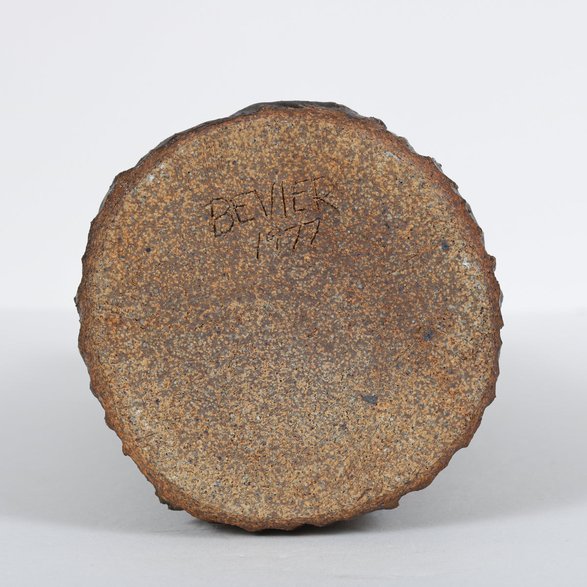 Tall Vessel with Organic Sculpted Pattern <br>1977 Handmade Ceramic <br><br>#B5979