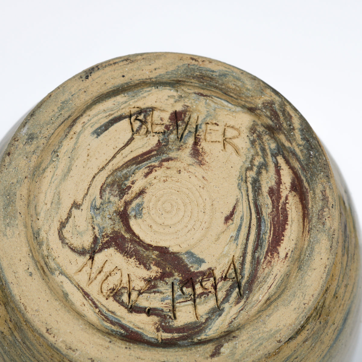 Sandy-Colored Ceramic with Swirled Finish, 1994 <br><br>#B6038