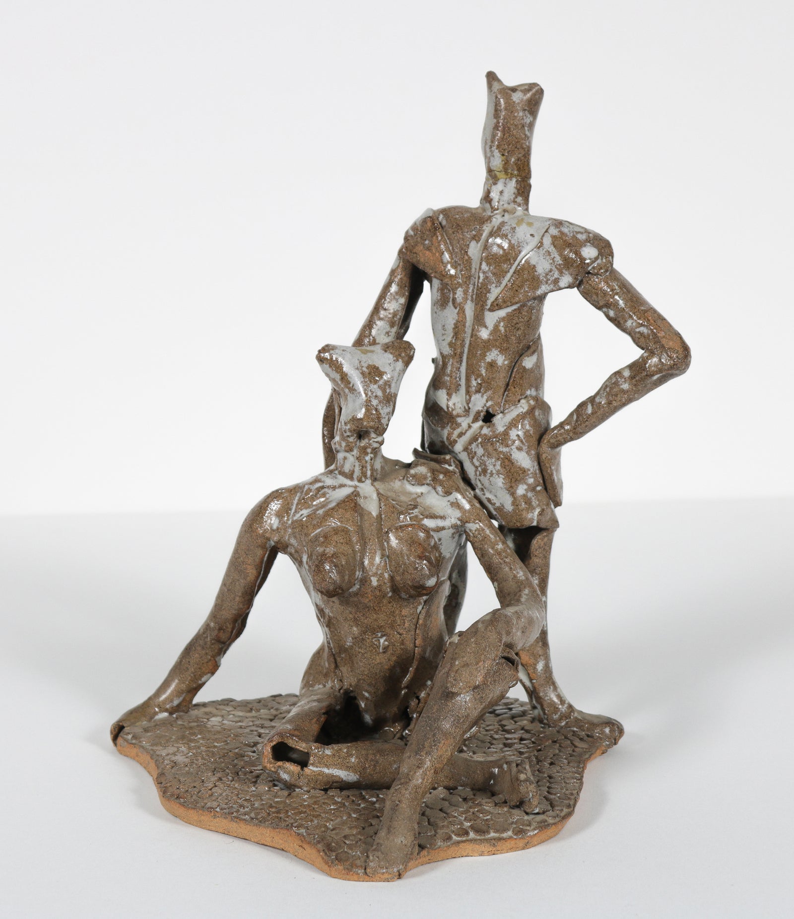 Pair of Geometirc Figures <bt>1990s Ceramic <br><br>#B6060