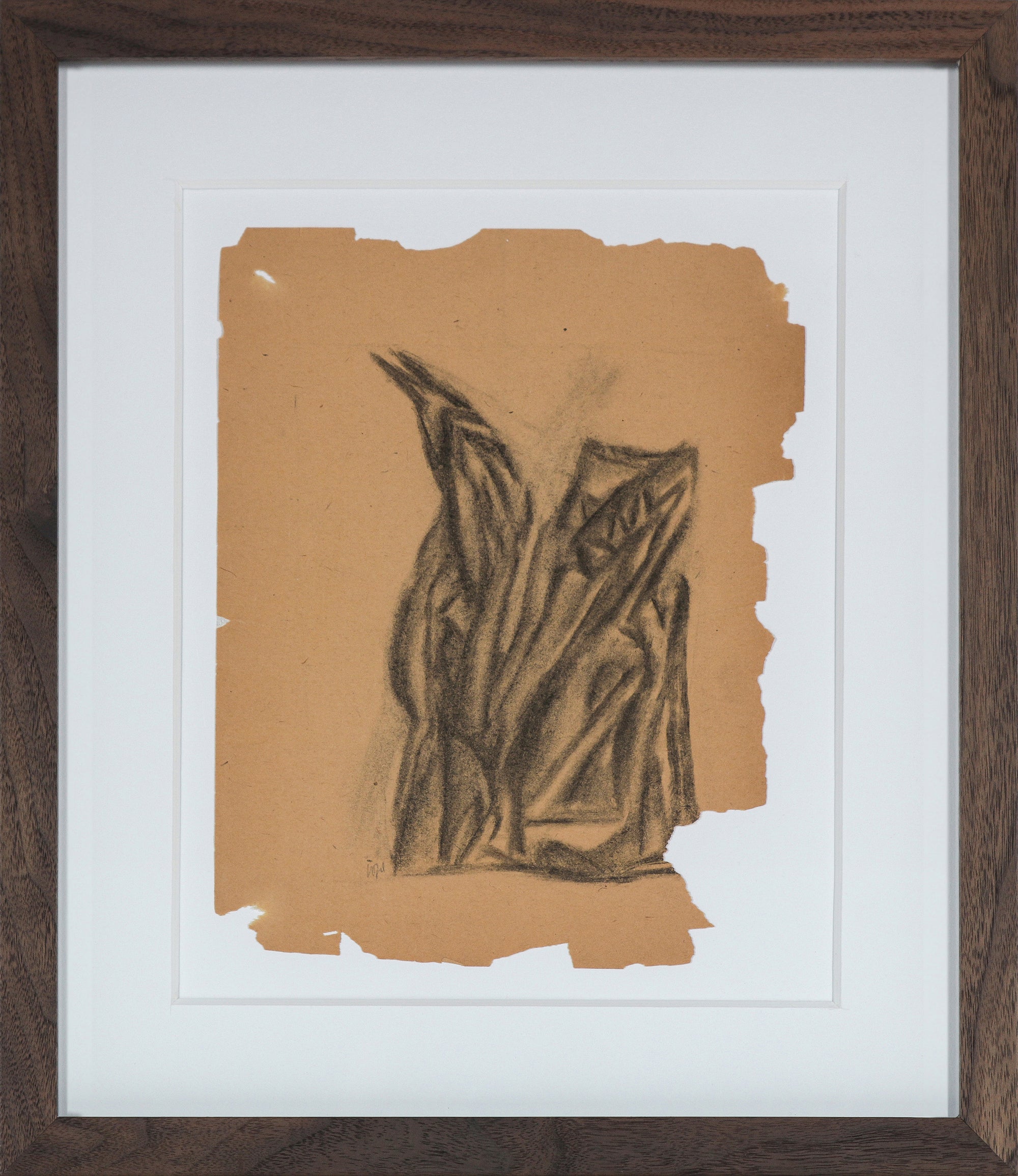 Geometric Abstracted Reaching Figures <br>1903s Charcoal <br><br>#14227