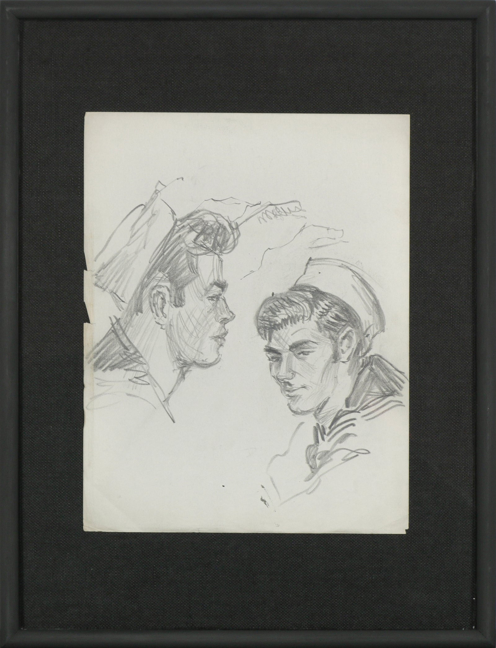 Monochromatic New York Sailor Portrait Studies <br>1952 Graphite <br><br>#B6162