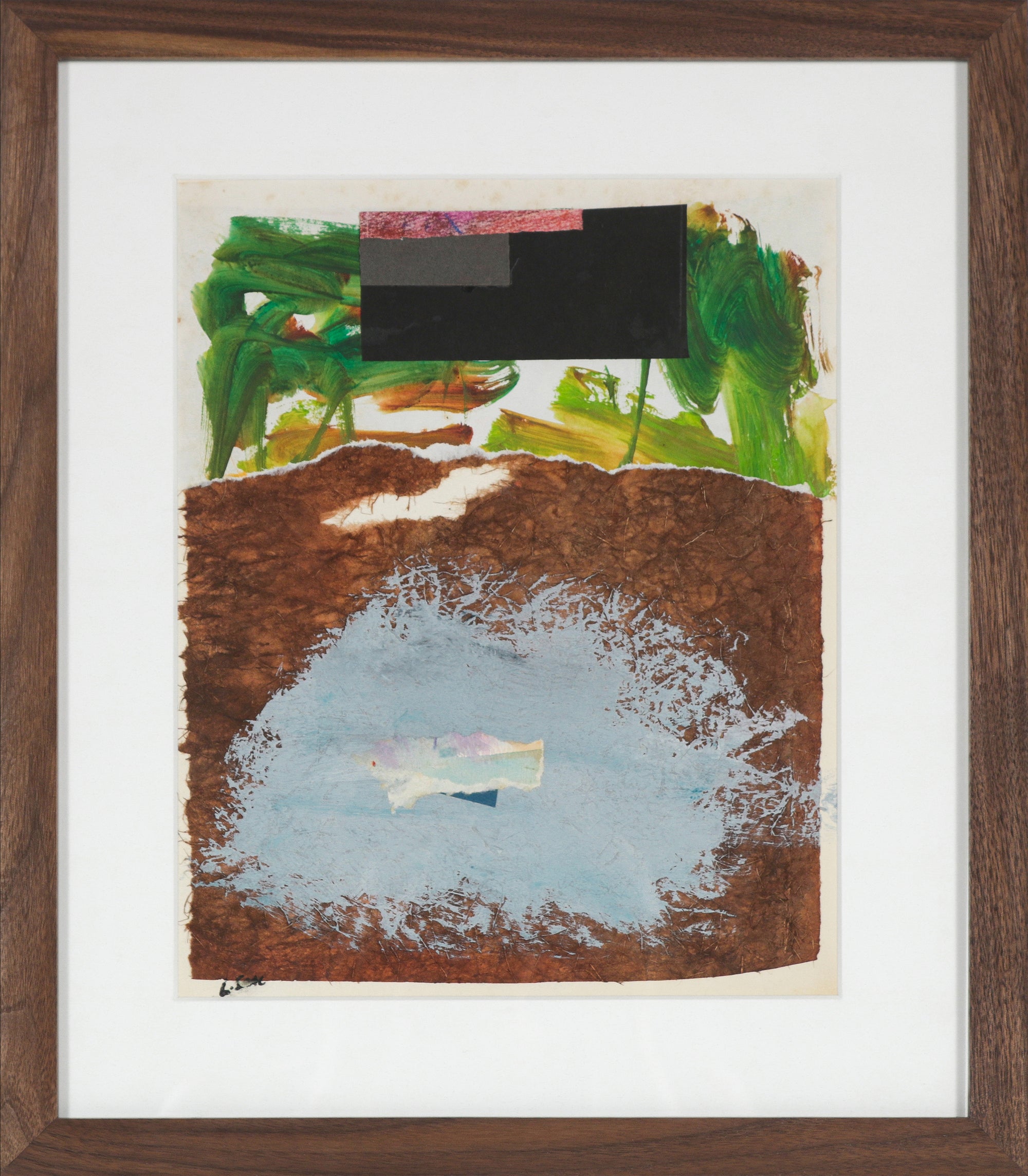 1970s Collage on Paper Abstracted Landscape <br><br>#B6176