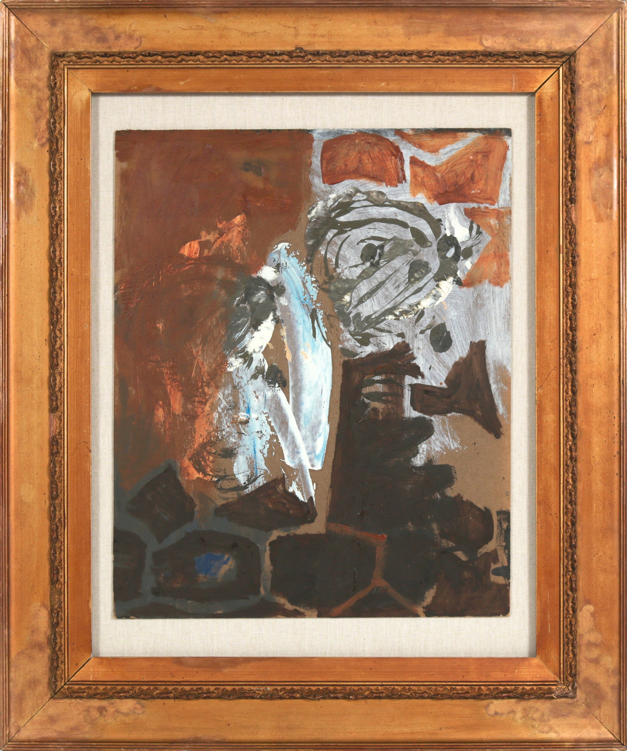 Modernist Geometric Abstract <br>1950 Oil <br><br>#B6225
