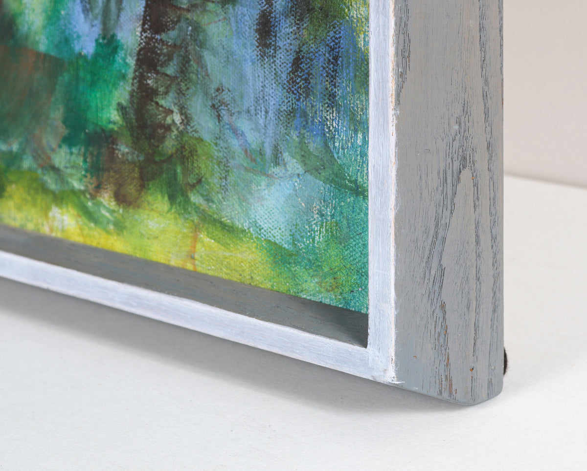 Surreal Coastal Scene with Figures <br>1990 Oil <br><br>#B6338