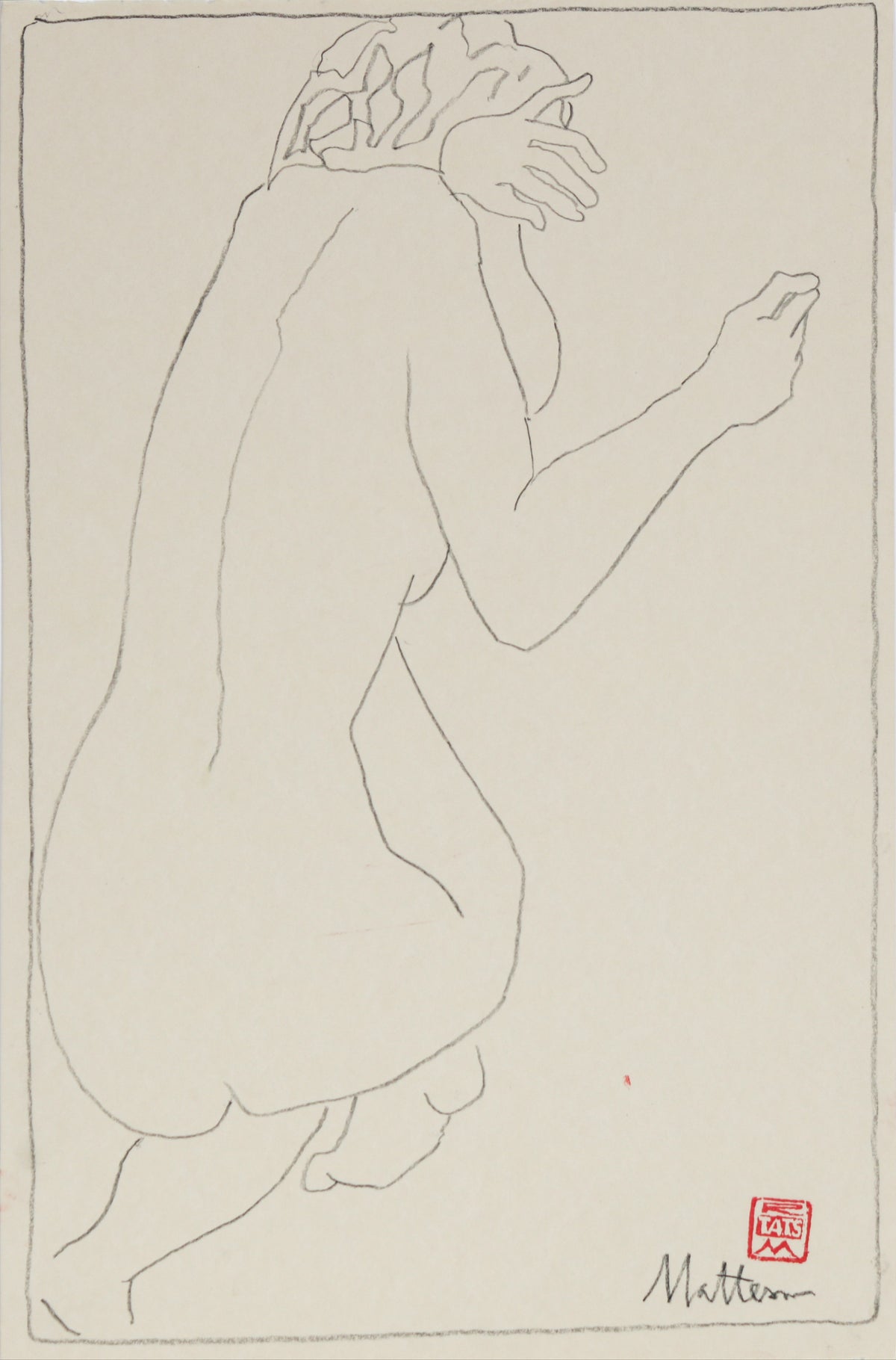 Minimal Female Nude Drawing &lt;br&gt;20th Century Charcoal &lt;br&gt;&lt;br&gt;#B6371