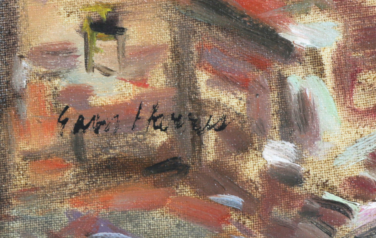 City Through the Archway <br>1960s Oil <br><br>#B6428