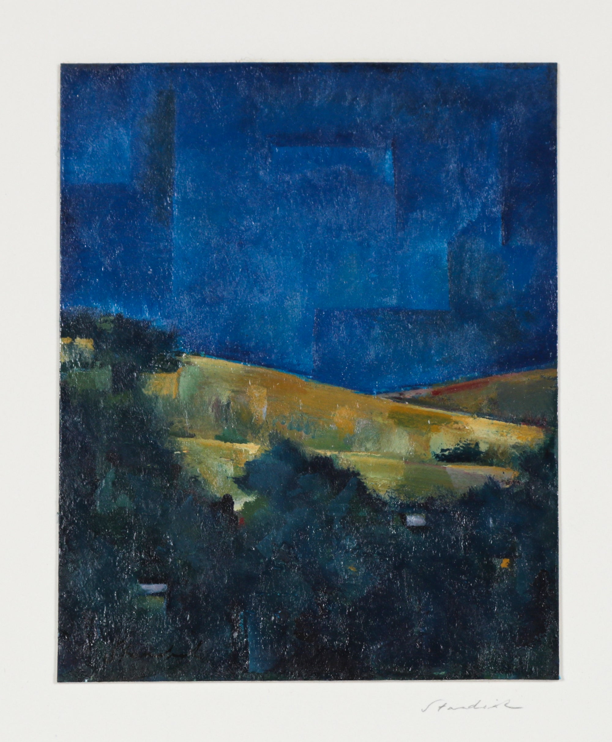 Abstracted Los Angeles Landscape <br>20th Century Oil on Paper <br><br>#B6469