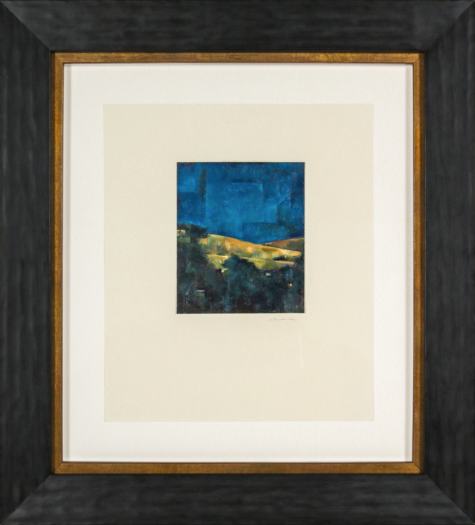 Abstracted Los Angeles Landscape <br>20th Century Oil on Paper <br><br>#B6469