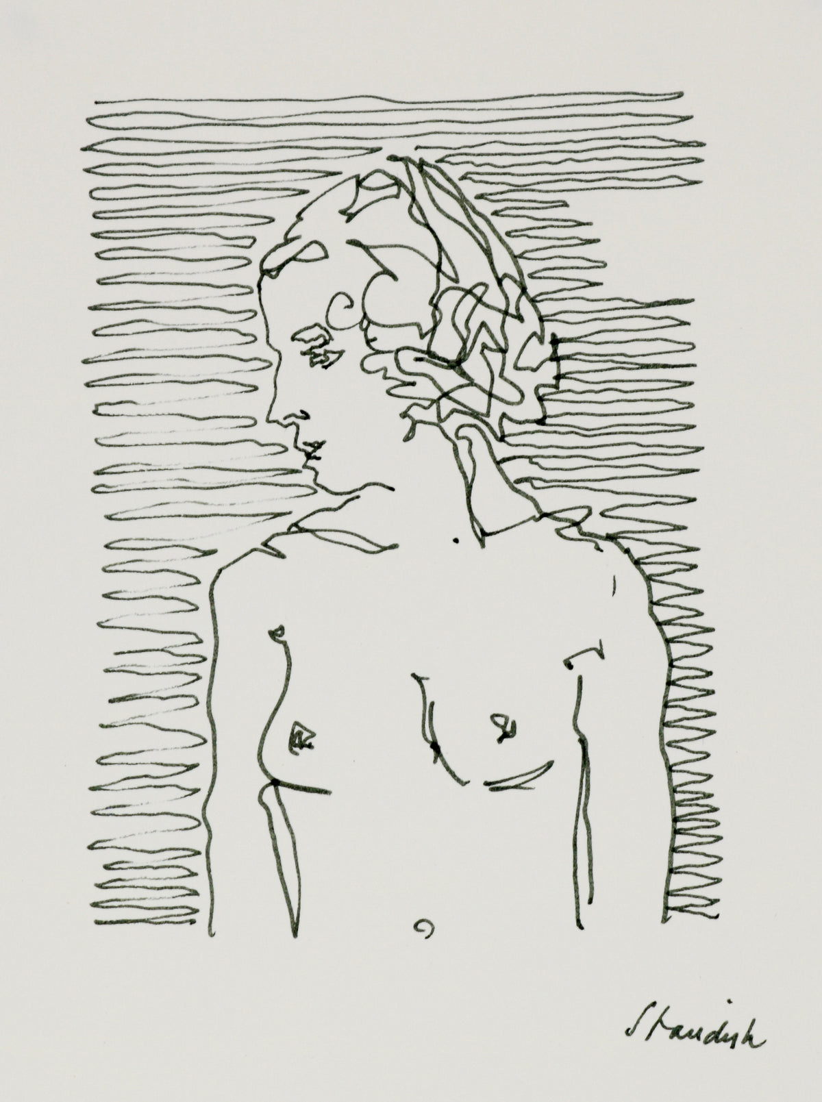 Linear Nude Figure <br>20th Century Ink <br><br>#B6477
