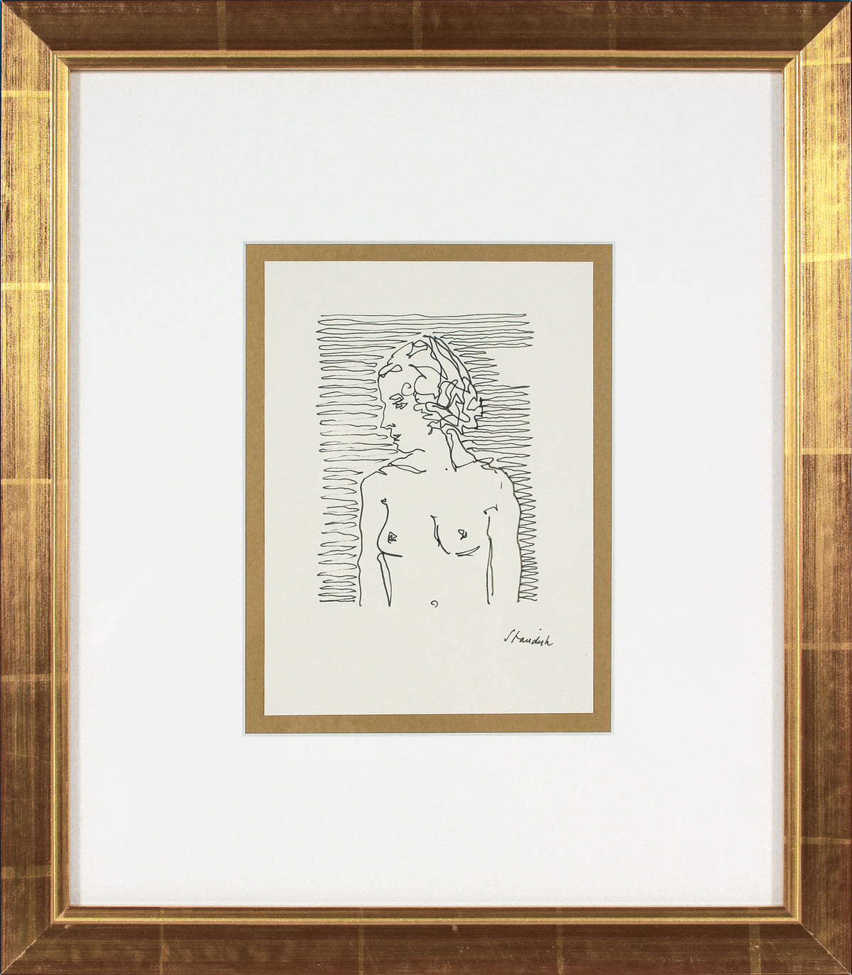 Linear Nude Figure &lt;br&gt;20th Century Ink &lt;br&gt;&lt;br&gt;#B6477