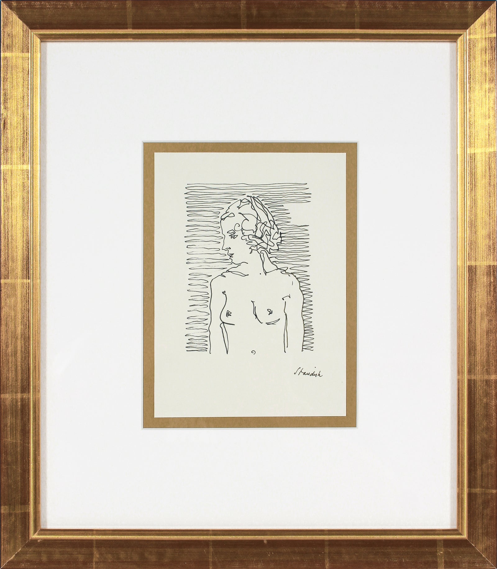 Linear Nude Figure <br>20th Century Ink <br><br>#B6477