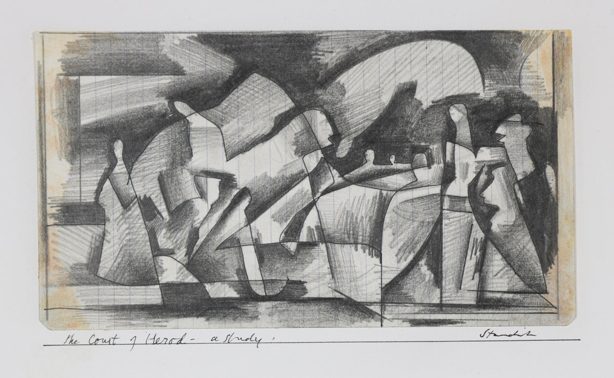 <i>The Court of Herod - A Study</i> <br>20th Century Graphite <br><br>#B6480