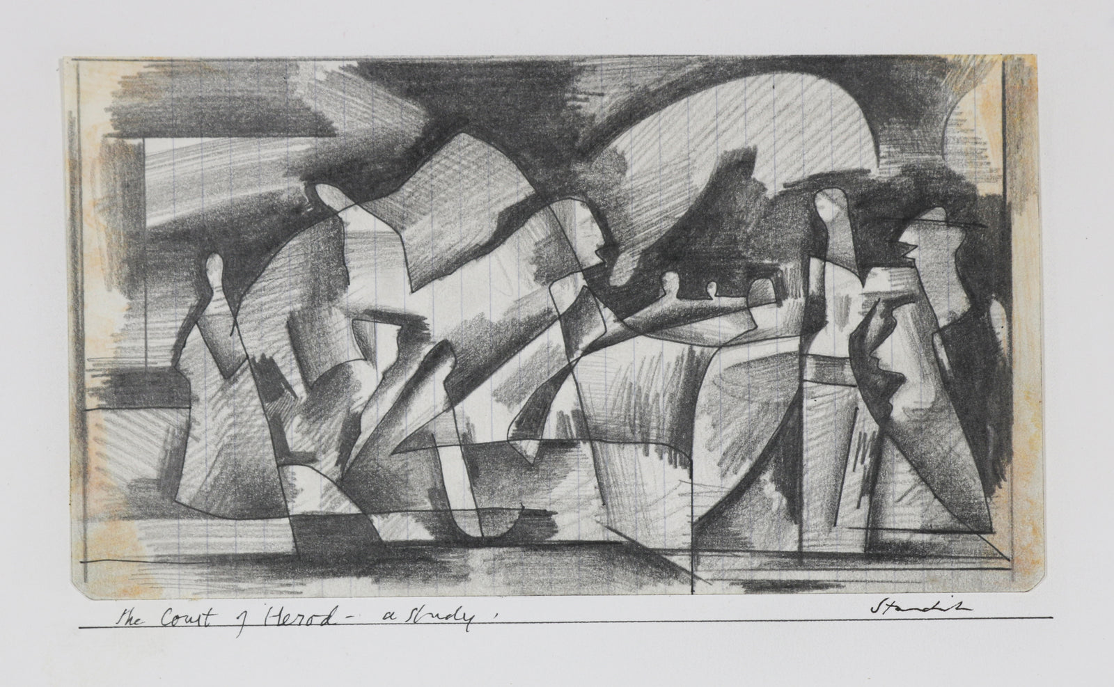 <i>The Court of Herod - A Study</i> <br>20th Century Graphite <br><br>#B6480