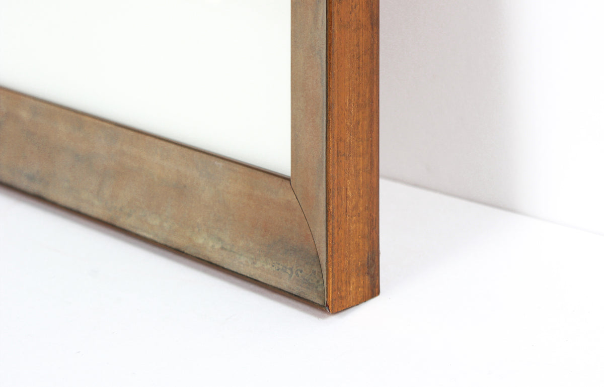 Blue & Black Abstraction <br>1970s Oil on Paper <br><br>#B6497