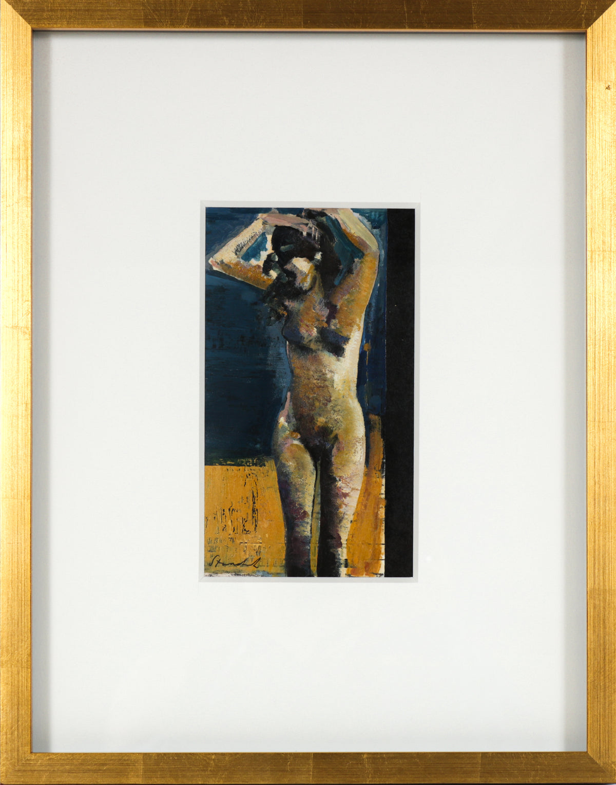 Abstracted Female Figure &lt;br&gt;20th Century Oil on Paper &lt;br&gt;&lt;br&gt;#B6500