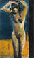 Abstracted Female Figure <br>20th Century Oil on Paper <br><br>#B6500
