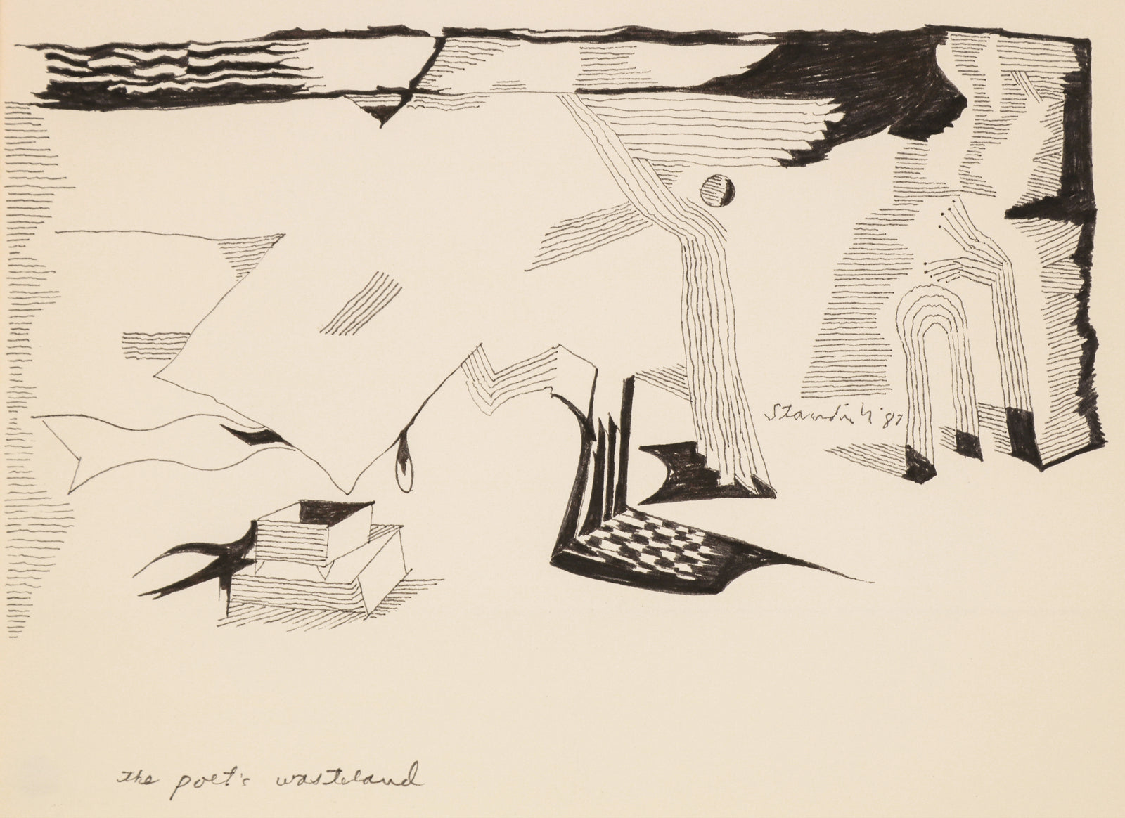 <i>The Poet's Wasteland</i> <br>1987 Ink <br><br>#B6508