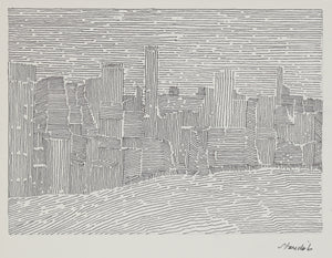 Linear Abstracted Skyline <br>20th Century Ink <br><br>#B6509