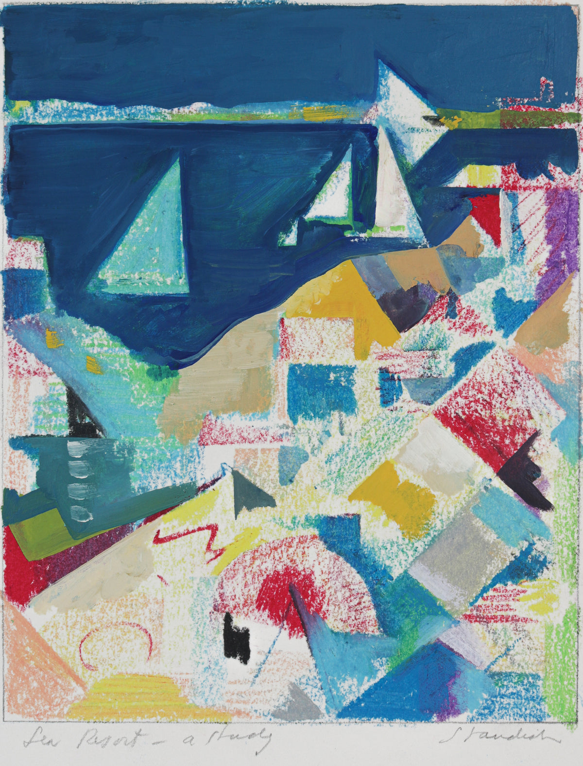 Sea Resort - A Study <br>20th Century Oil & Pastel <br><br>#B6512