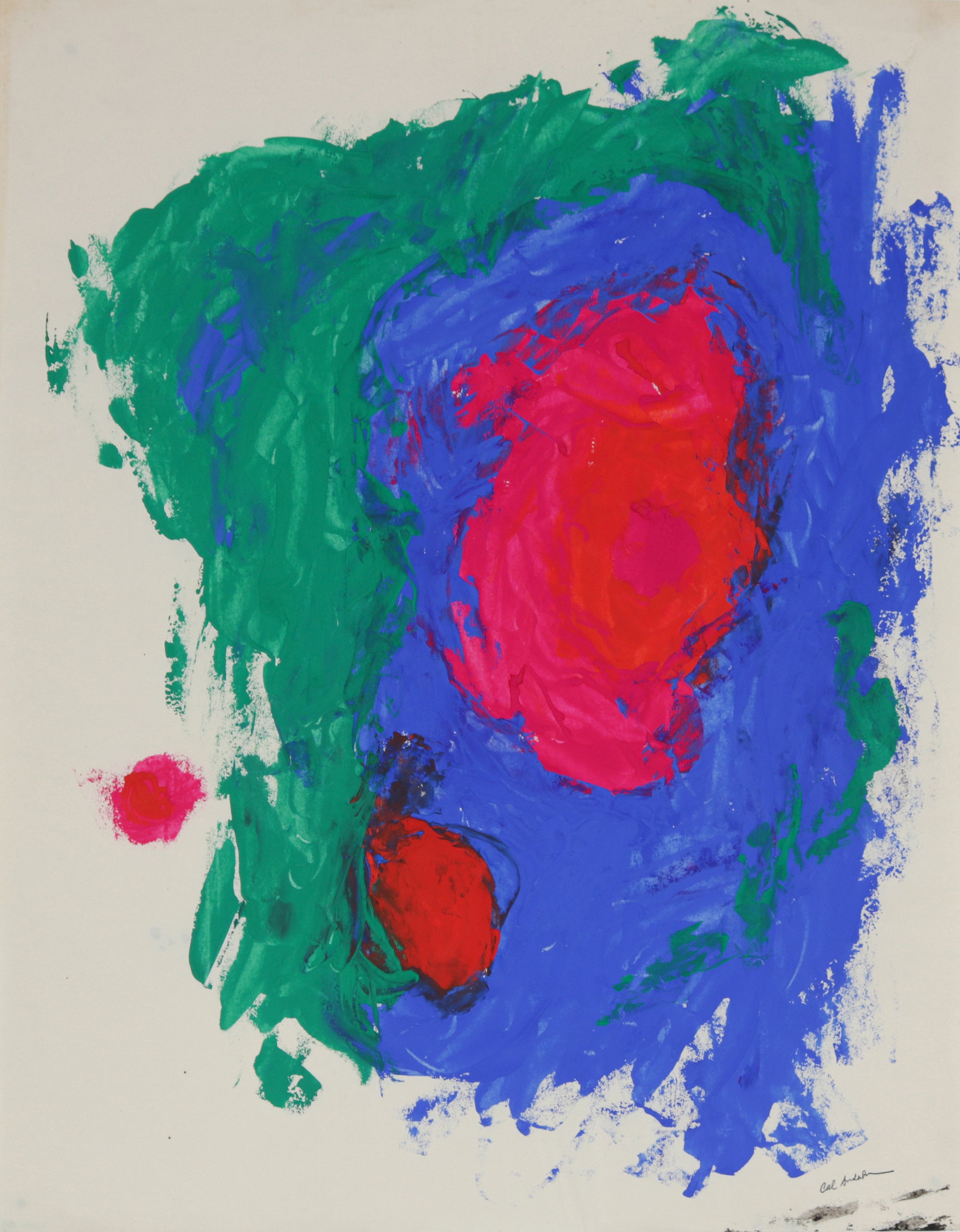 Color Field Abstract <br>1940-50s Tempera Paint <br><br>#B6552