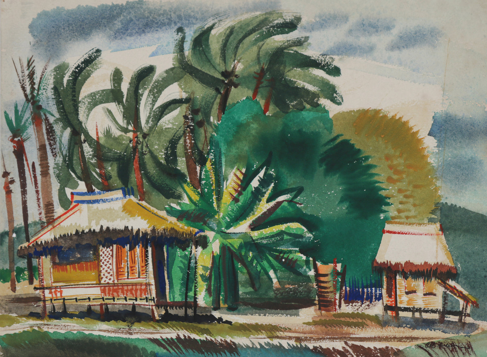 <i>Letey</i> <br>1945 Watercolor <br><br>#B6569