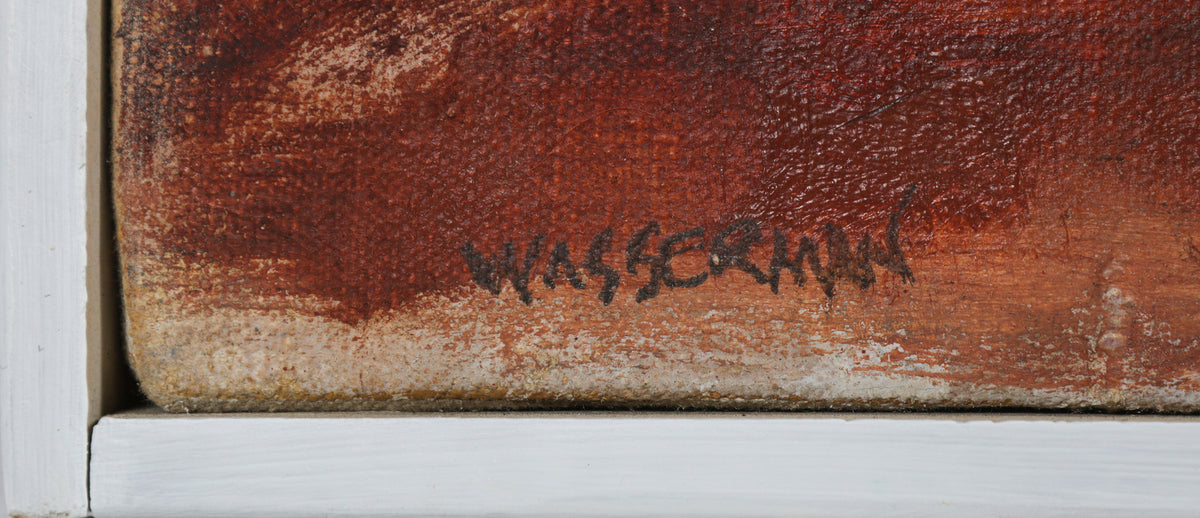 Cubist Mother & Child <br>20th Century Oil <br><br>#B6597