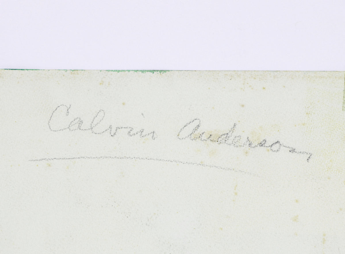 Vintage Street Corner Scene <br>Mid 1940s Watercolor <br><br>#B6622