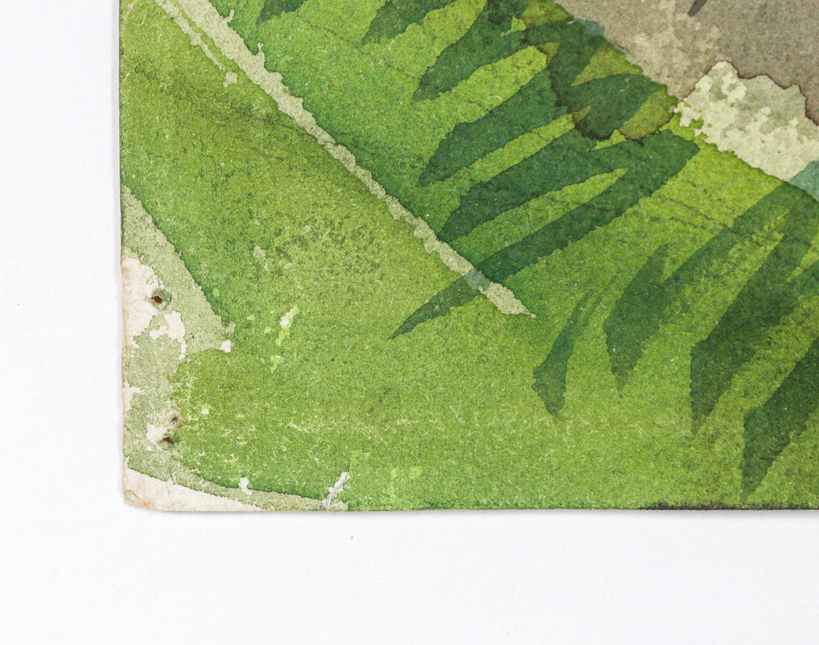 Vintage Street Corner Scene <br>Mid 1940s Watercolor <br><br>#B6622