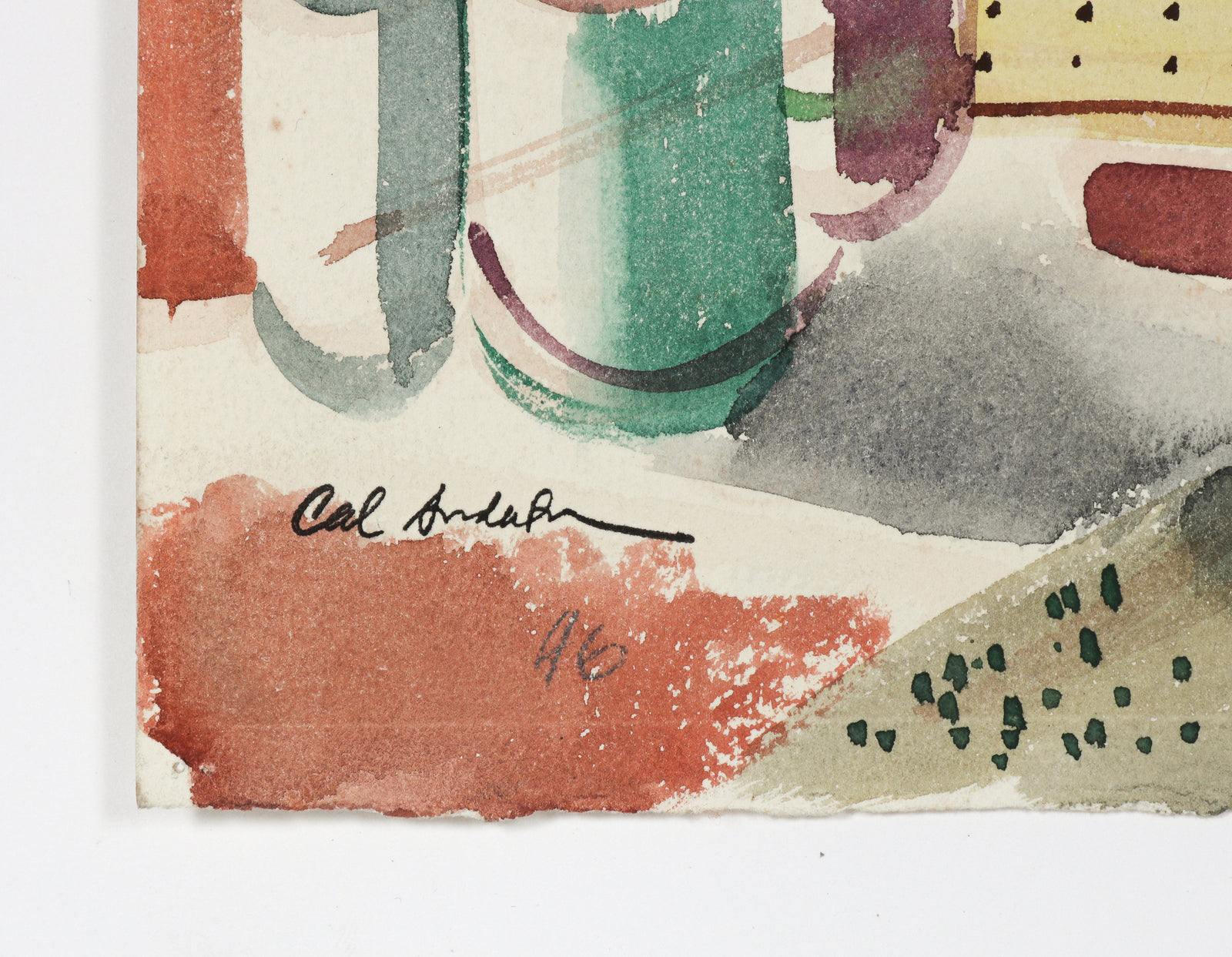 Vintage Industrial Cityscape <br>1946 Watercolor <br><br>#B6632