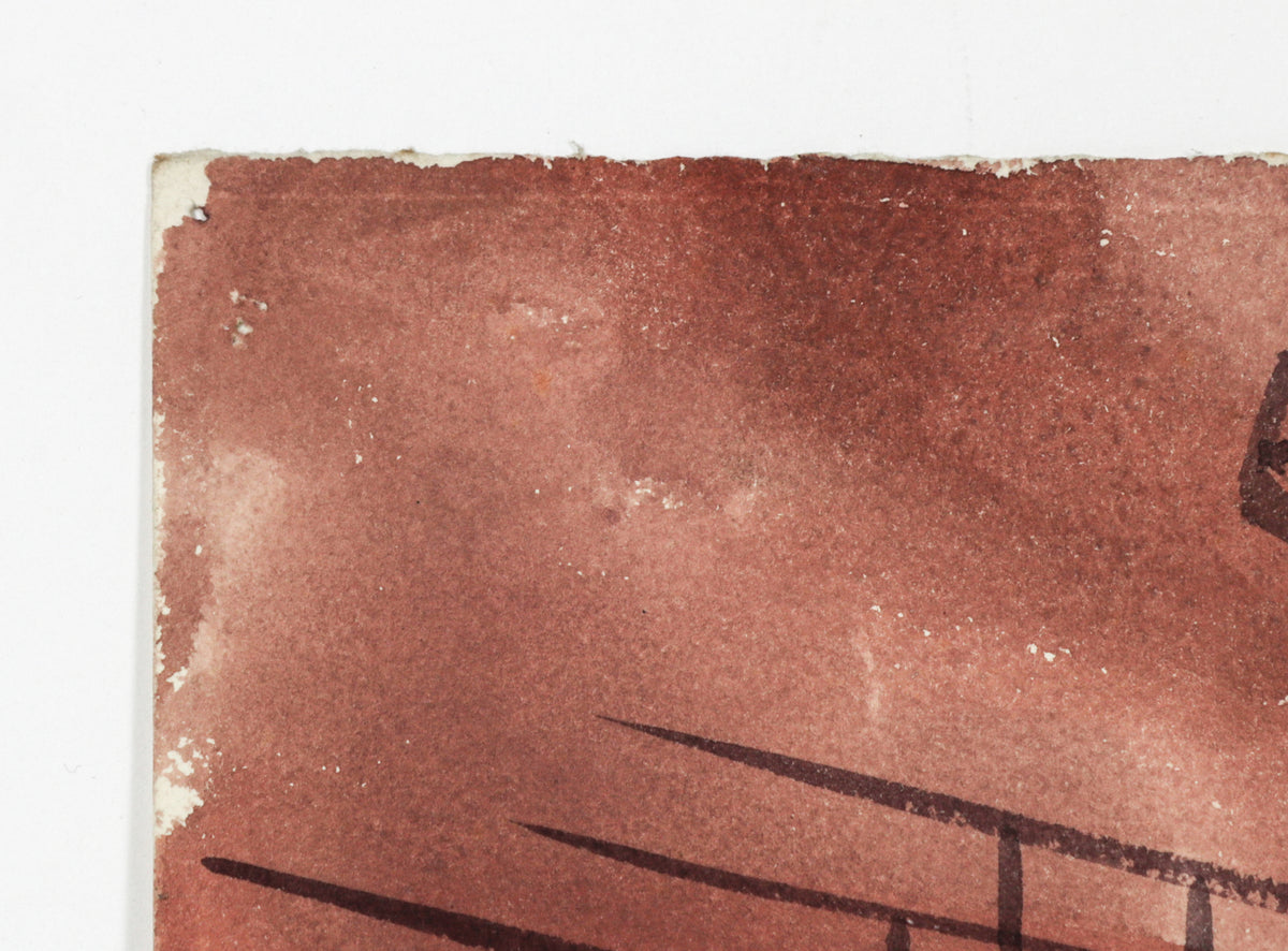 Vintage Industrial Cityscape <br>1946 Watercolor <br><br>#B6632