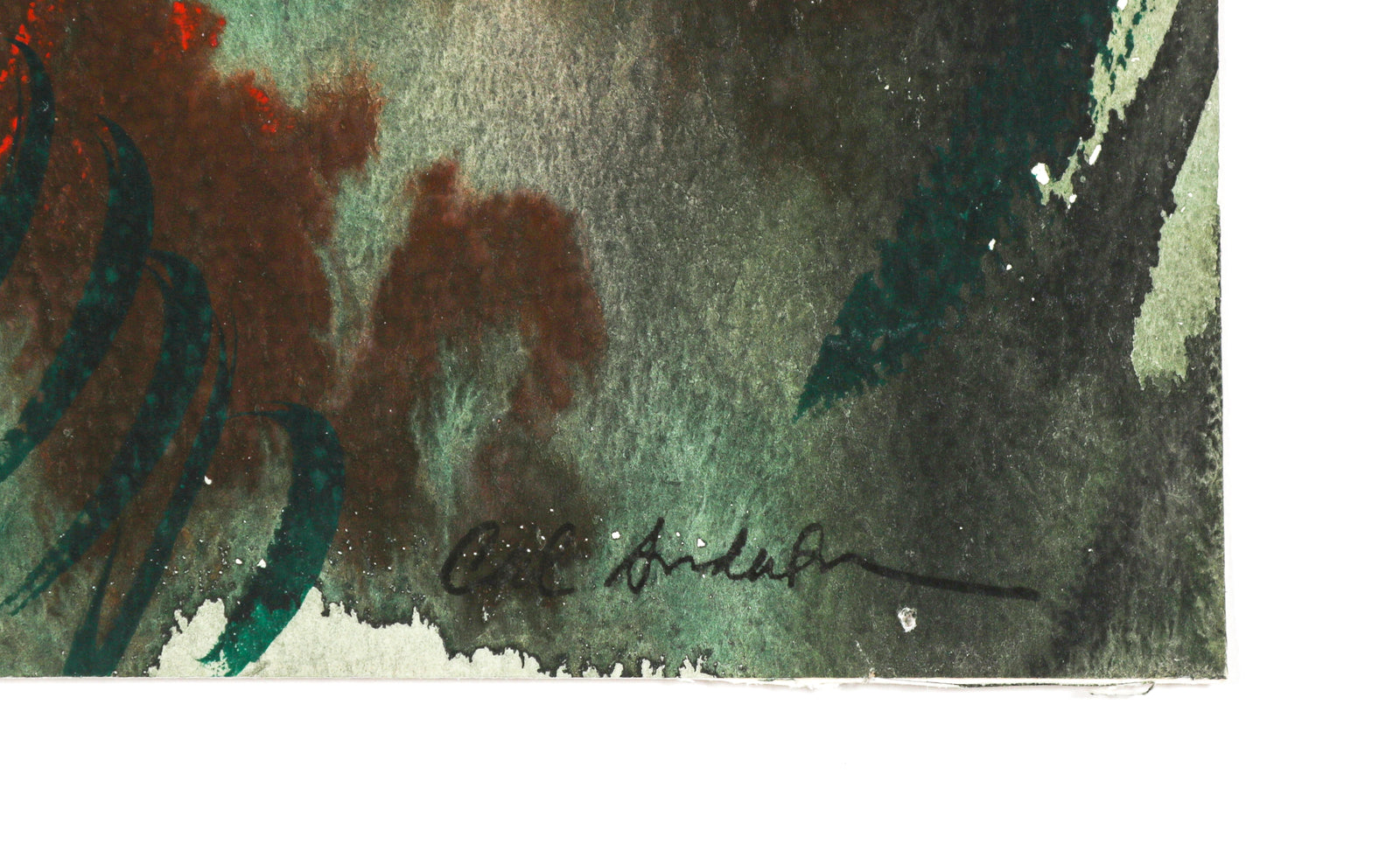 Modernist Neighborhood Scene <br>1943 Watercolor <br><br>#B6639