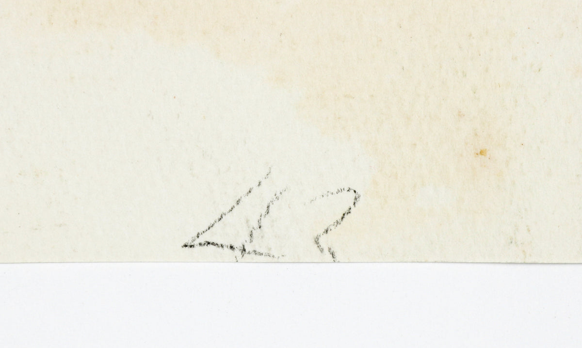 Modernist Neighborhood Scene <br>1943 Watercolor <br><br>#B6639