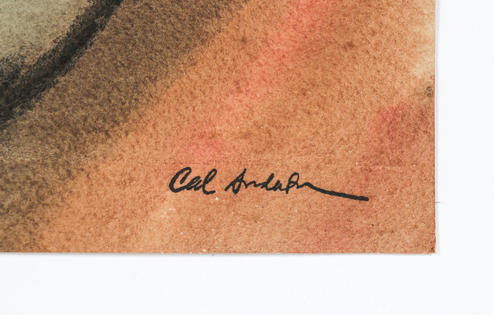 Warm Modernist Still Life <br>1948 Watercolor <br><br>#B6649