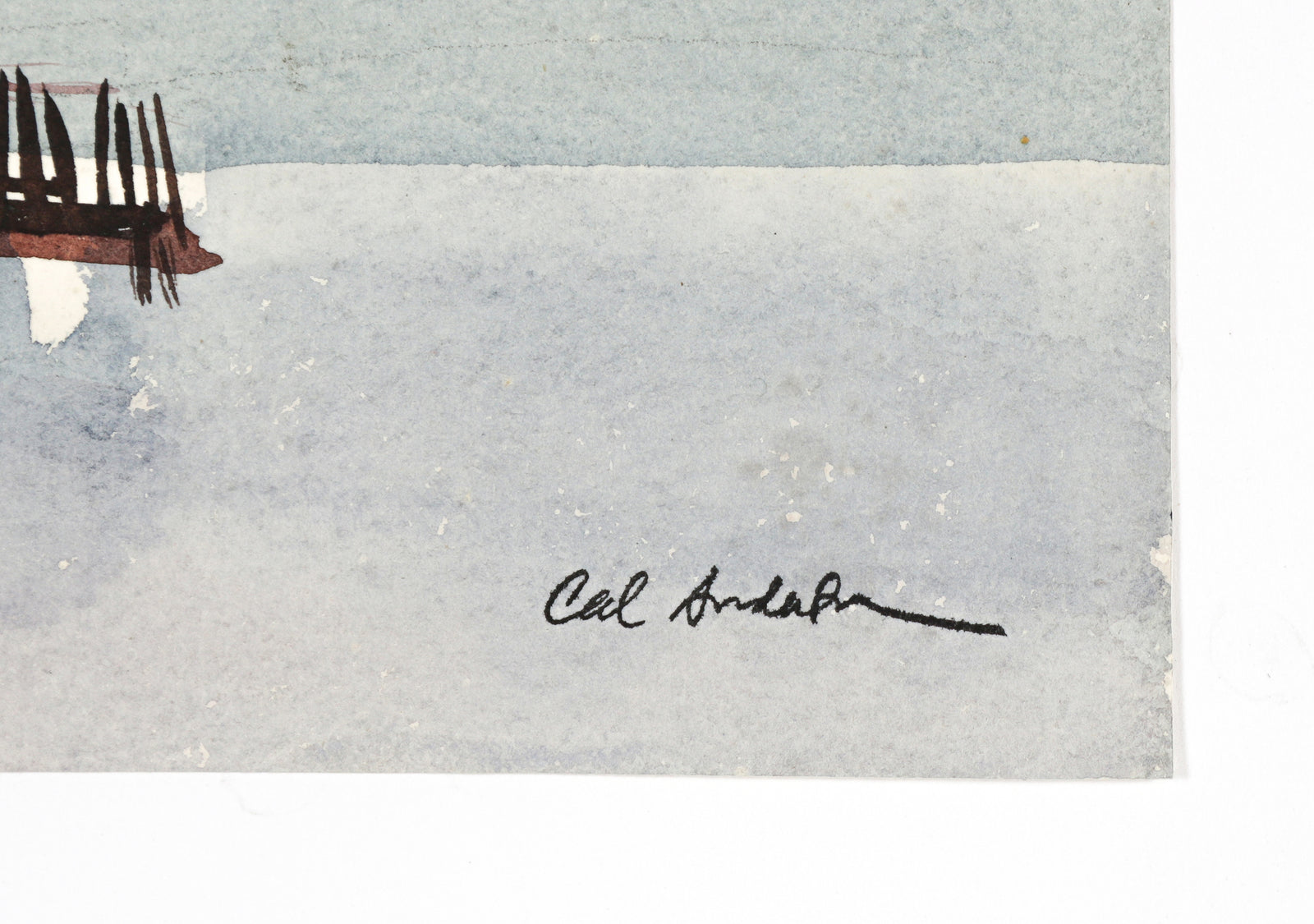 Vintage Coastal Abstract <br>Mid 1940s Watercolor <br><br>#B6653